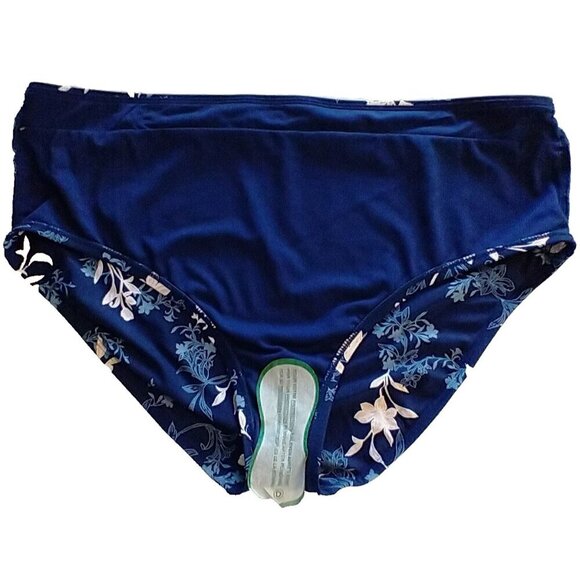 Apt 9 Women's High Waist High Leg Swim Bottoms Navy Blue Floral - XXL (20) NWT - Picture 6 of 6
